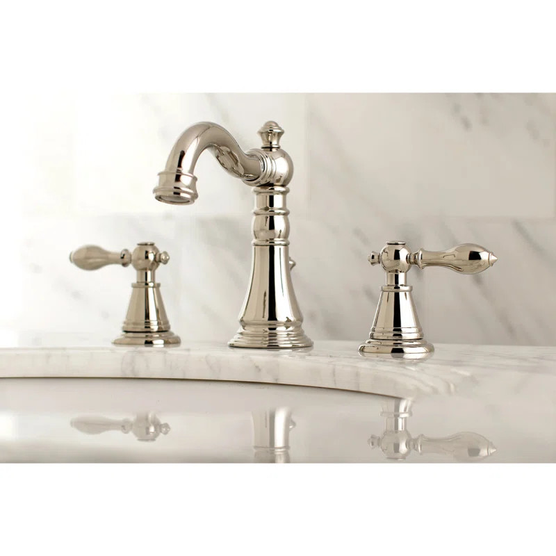 Kingston Brass English Classic Two-Handle 3-Hole Deck Mount Widespread Bathroom Faucet with Brass... | Wayfair North America
