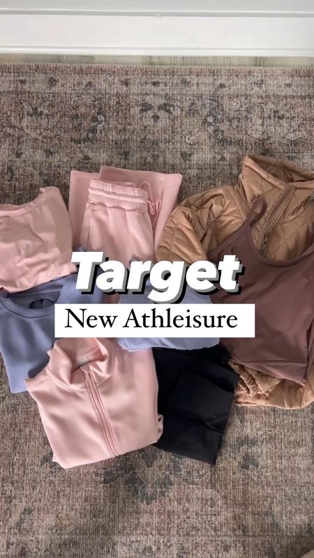 New athleisure at Target! Activewear. Workout sets. Travel outfits. Ribbed bodysuit in XS. Flare leggings in XS, size down, especially if in-between sizes. . Workout tank in XS. Matching set in XS (pink pants run big so size down). Quilted jacket in XS (love!!). New Balance 327s in light pink are TTS. 

#LTKtravel #LTKshoecrush #LTKfitness