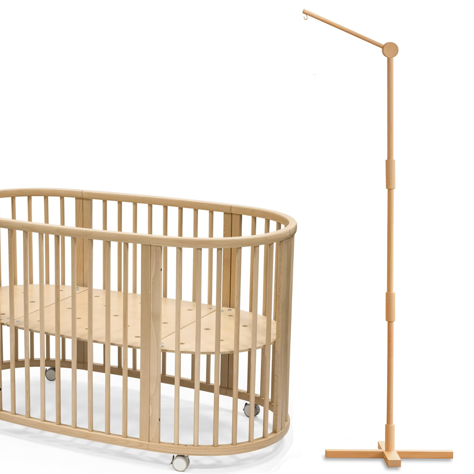 Crib Mobile Arm Wooden Floorstanding - 61 Inches Mobile Arm for Crib|Movable Baby Mobile Hanger|S... | Amazon (US)