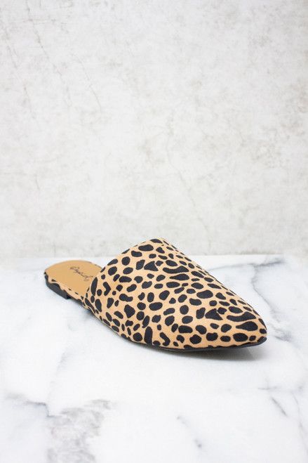The Emma Brown Animal Print Mules | The Pink Lily Boutique