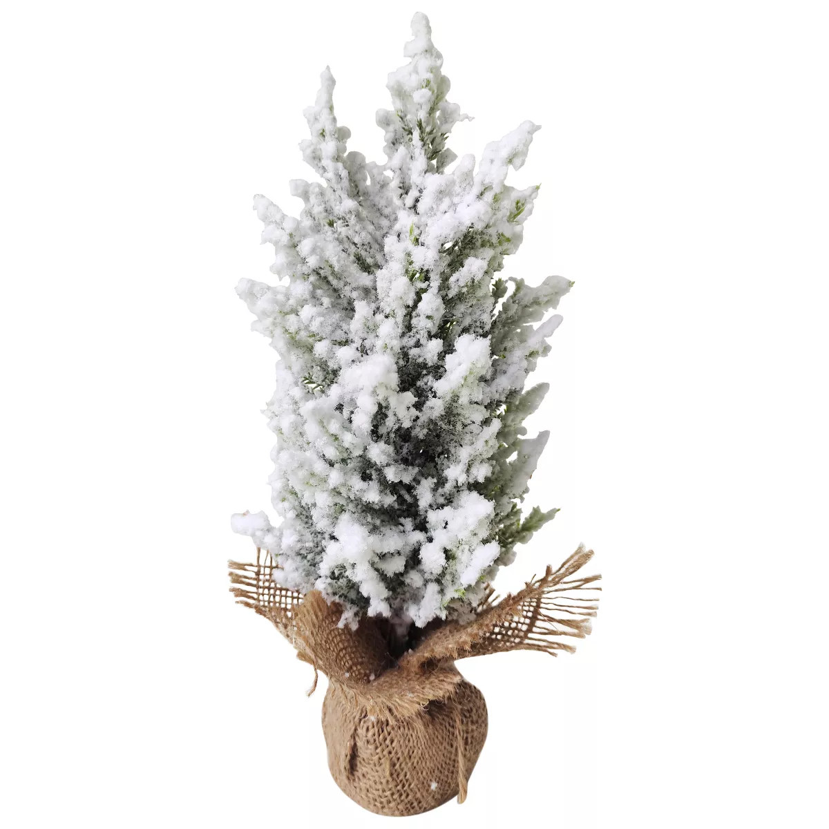 Northlight 12.5" Heavily Flocked Pine Tree in Burlap Base Christmas Decoration | Target