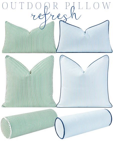 love love love these outdoor pillows | outdoor decor | outdoor pillows | refresh | spring | summer | furniture | outdoor living | striped | blue | green | yellow | red 

#LTKSpringSale #LTKhome