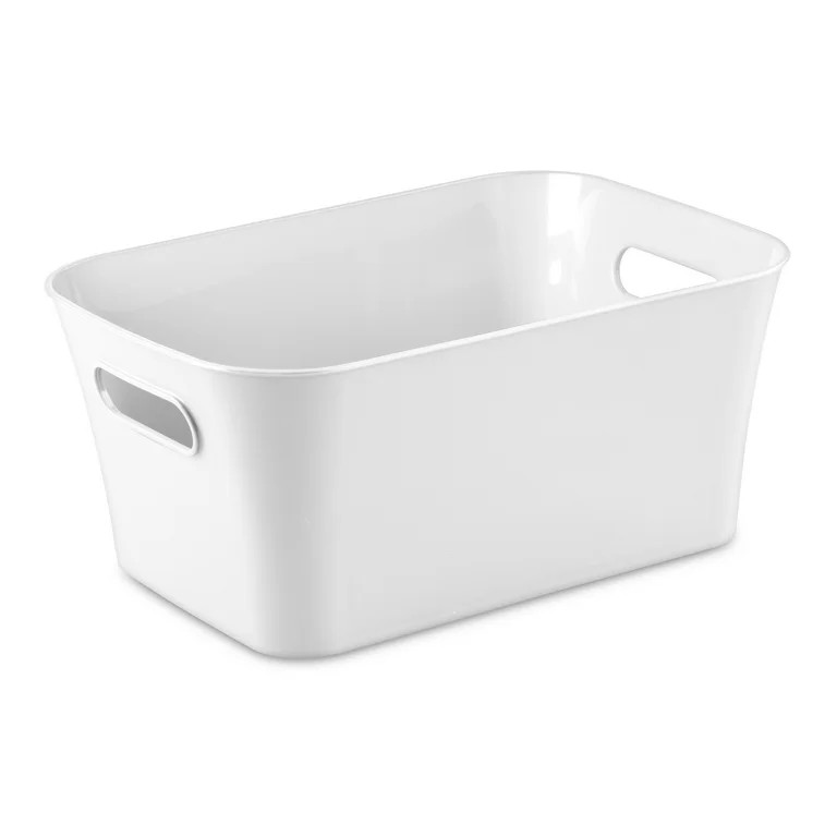 Mainstays Set of (2) Small Plastic Bins, White | Walmart (US)