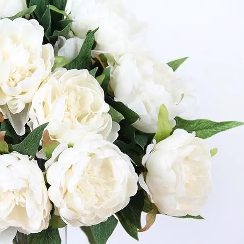 FloralGoods Silk Peony Stem in White 20" Tall - c-five stems | Bed Bath & Beyond