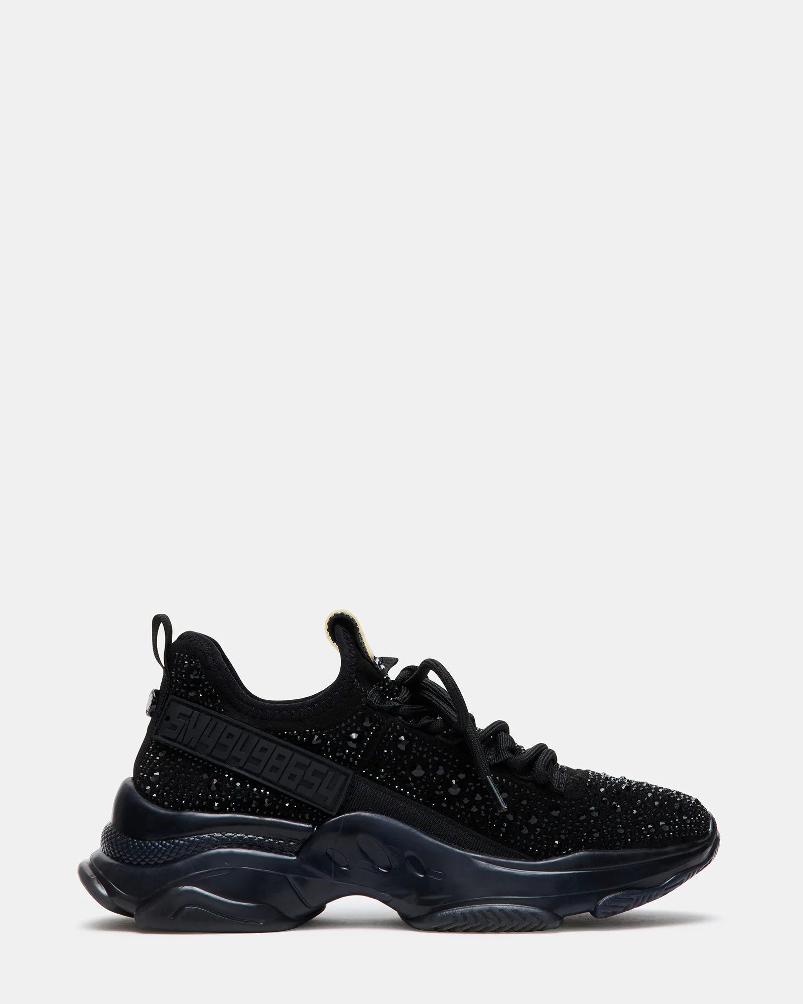 MAXIMA Black Rhinestones Women's Sneakers | Steve Madden (US)