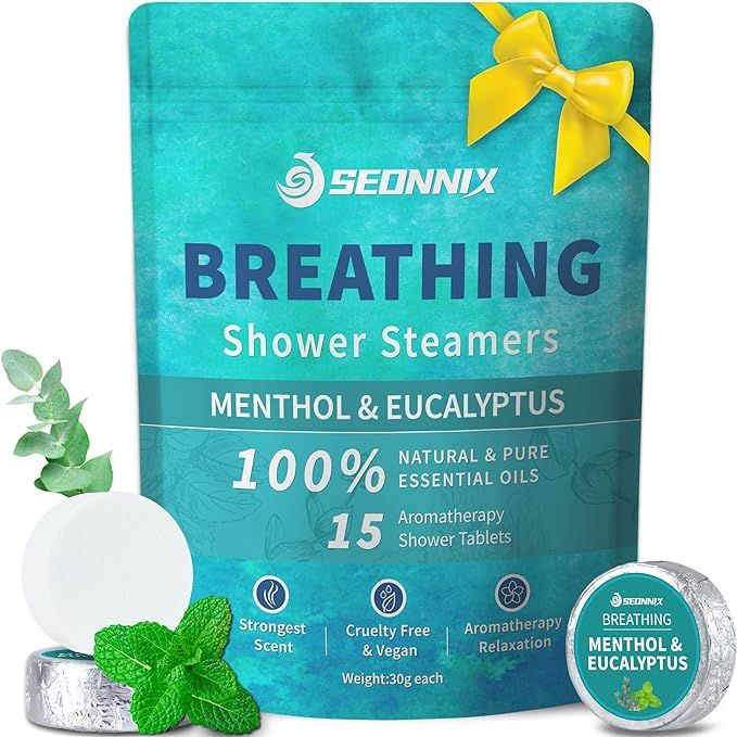 SEONNIX Shower Steamers Aromatherapy 15 Pack, Menthol & Eucalyptus Shower Bombs with Natural Esse... | Amazon (US)