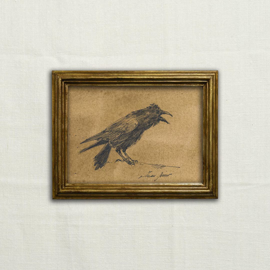 Original, NOT A PRINT - Crow Art, Raven Charcoal Sketch, Minimal Crow, Corvus, Raven Illustration... | Etsy (US)