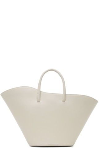 Taupe Large Open Tulip Tote | SSENSE