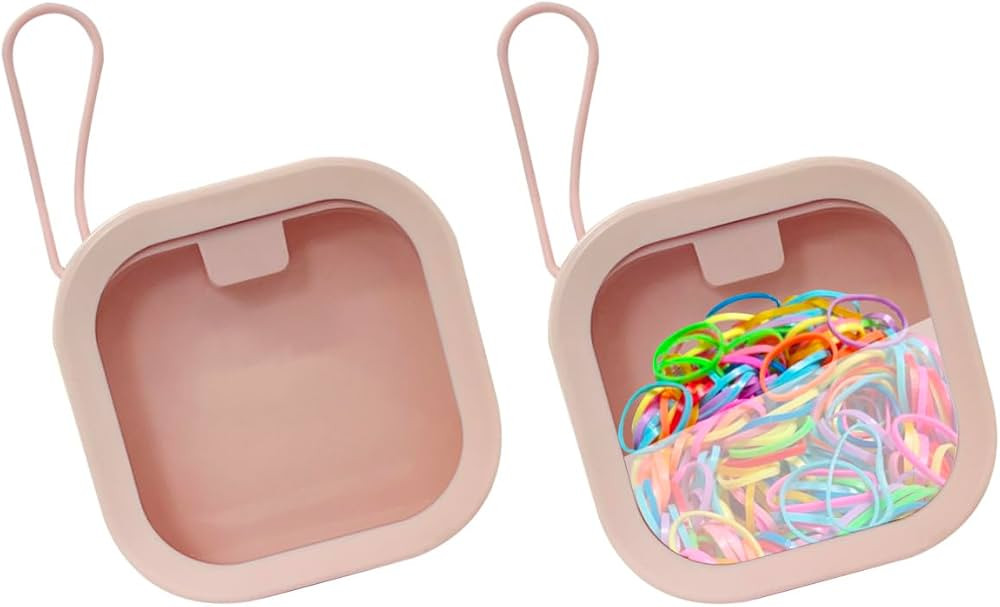 2 Pack Hair Tie Organizer Boxes，Portable Travel Hair Accessory Storage Organizer for Girls Wome... | Amazon (US)