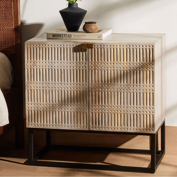 Carved Mango Wood Nightstand (25") | West Elm (US)