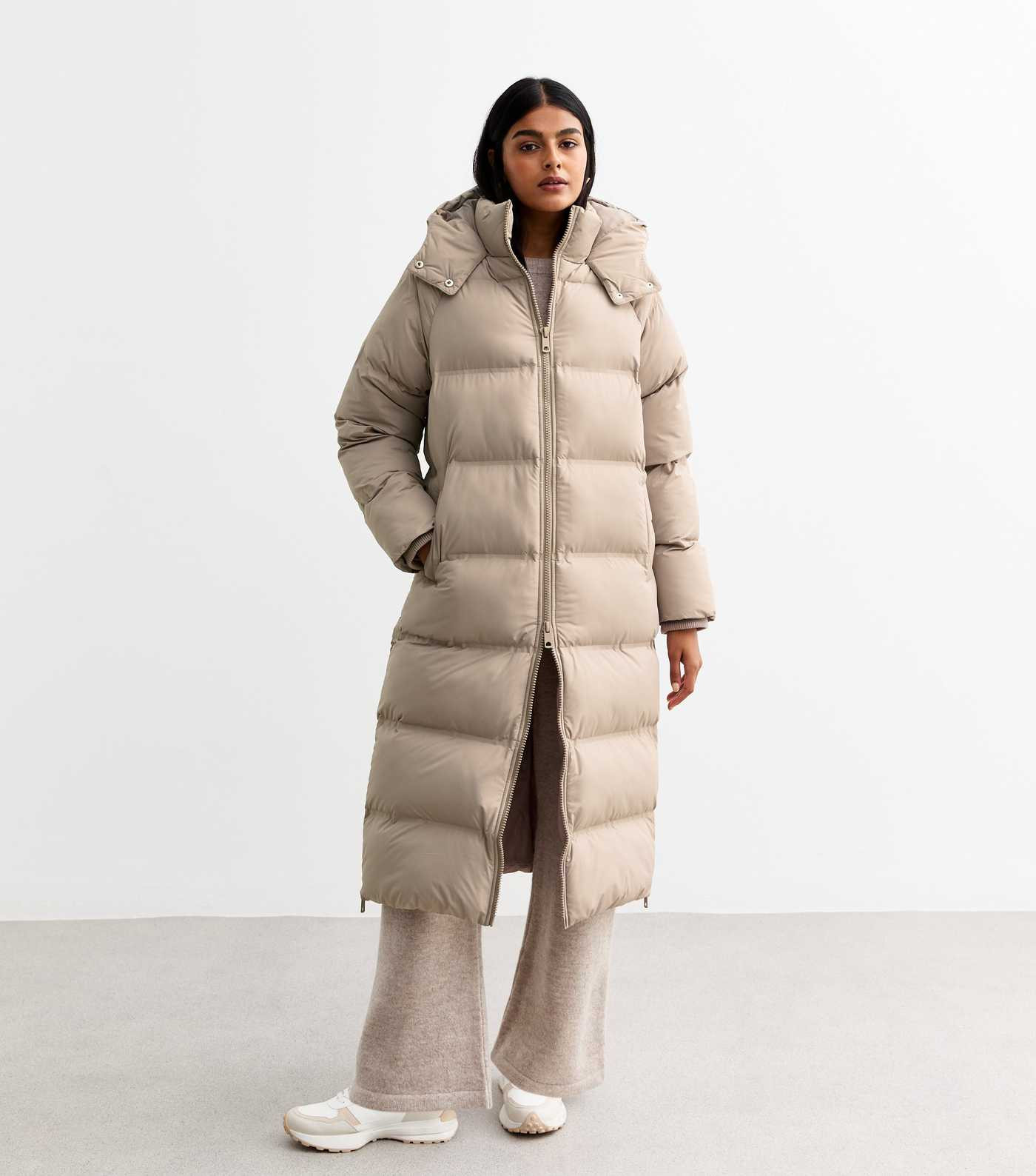 Mink Shower Resistant Hooded Longline Puffer Coat | New Look | New Look (UK)