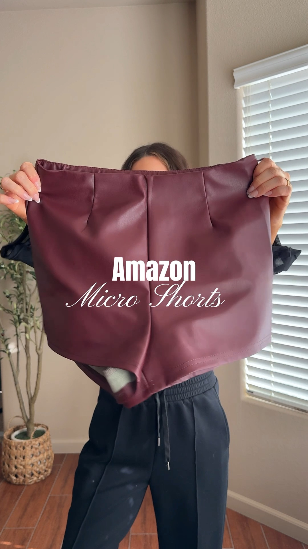 Amazon burgundy micro shorts 

#LTKootd #LTKValentine #LTKgrwm