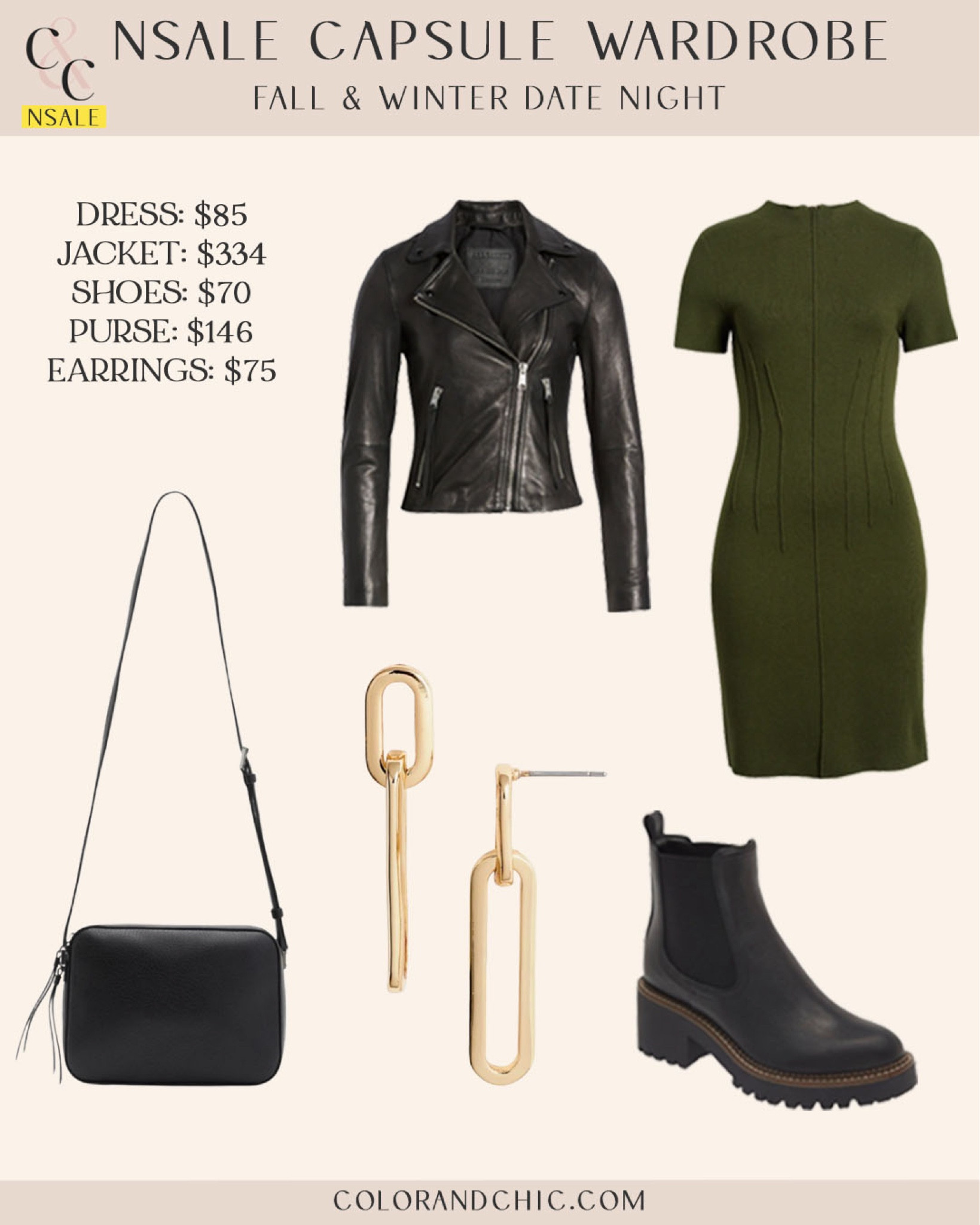 Fall and winter date night with leather biker jacket, sheath dress, booties and more! All on sale for the NSALE! 

#LTKStyleTip #LTKxNSale #LTKSaleAlert