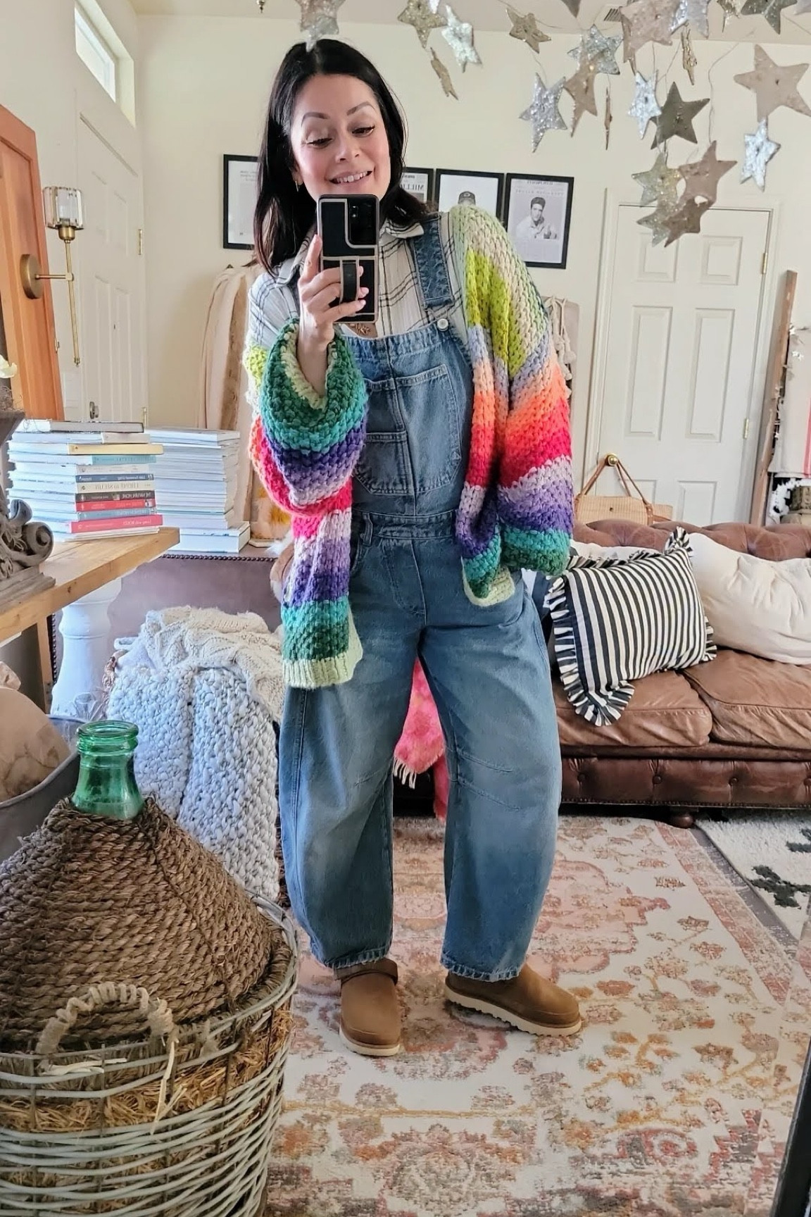 Wearing a small in the overalls
Shoes tts
Cardigan can be found on my IG story
#overalls
#cozyoutfit

#LTKPetite #LTKStyleTip #LTKSaleAlert
