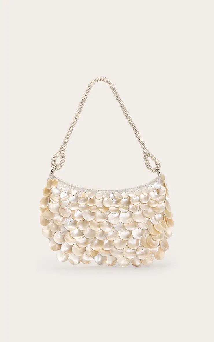 Natural Gradient Pearl Shell Shoulder Bag | PrettyLittleThing UK