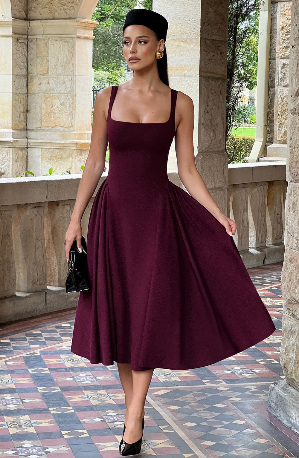 Betty Midi Dress - Cherry Lacquer | Babyboo (global)