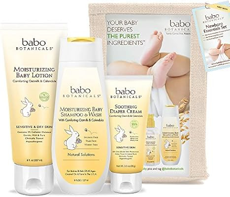 Babo Botanicals Newborn Essentials Set with Organic Calendula and Colloidal Oatmeal, Hypoallergen... | Amazon (US)