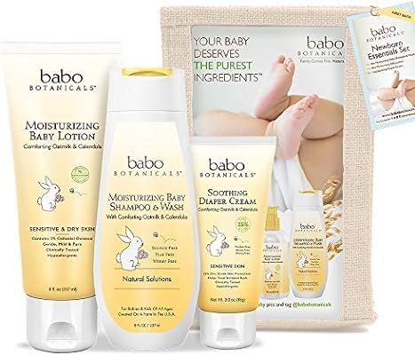Babo Botanicals Newborn Essentials Set with Organic Calendula and Colloidal Oatmeal, Hypoallergen... | Amazon (US)