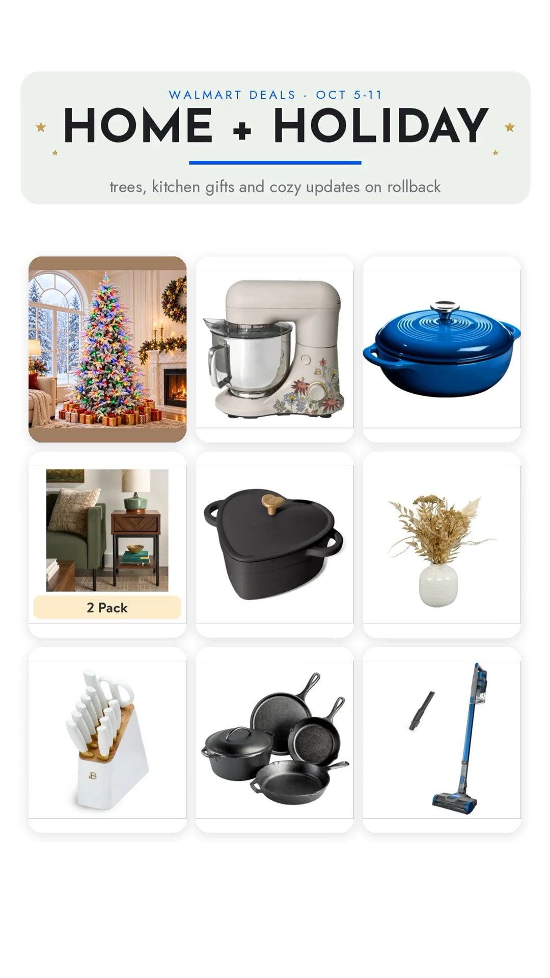 Walmart Deals is ON through Oct. 11 🎄 If you’ve been eyeing a new Christmas tree, this flocked pre-lit one is just $108.96. Plus SO many good kitchen and home finds marked down from Beautiful, Lodge, Better Homes & Gardens and Shark!

It’s a good time to grab the tree and knock a few gifts off the list too.

Walmart Deals, Walmart home, Christmas tree, holiday decor, kitchen gifts, stand mixer, Dutch oven, Lodge, Shark, Walmart finds

#LTKHome #LTKSaleAlert #LTKSeasonal