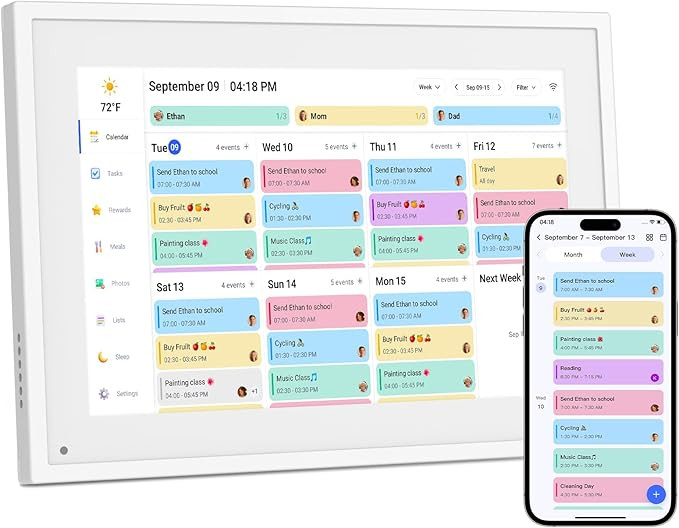 Canupdog Digital Calendar, 10.1inch Smart WiFi Digital Calendar&Chore Chart, Touch Screen HD Disp... | Amazon (US)