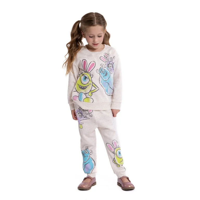 Monsters Inc Toddler Girls Easter Crewneck and Joggers Set, 2-Piece | Walmart (US)