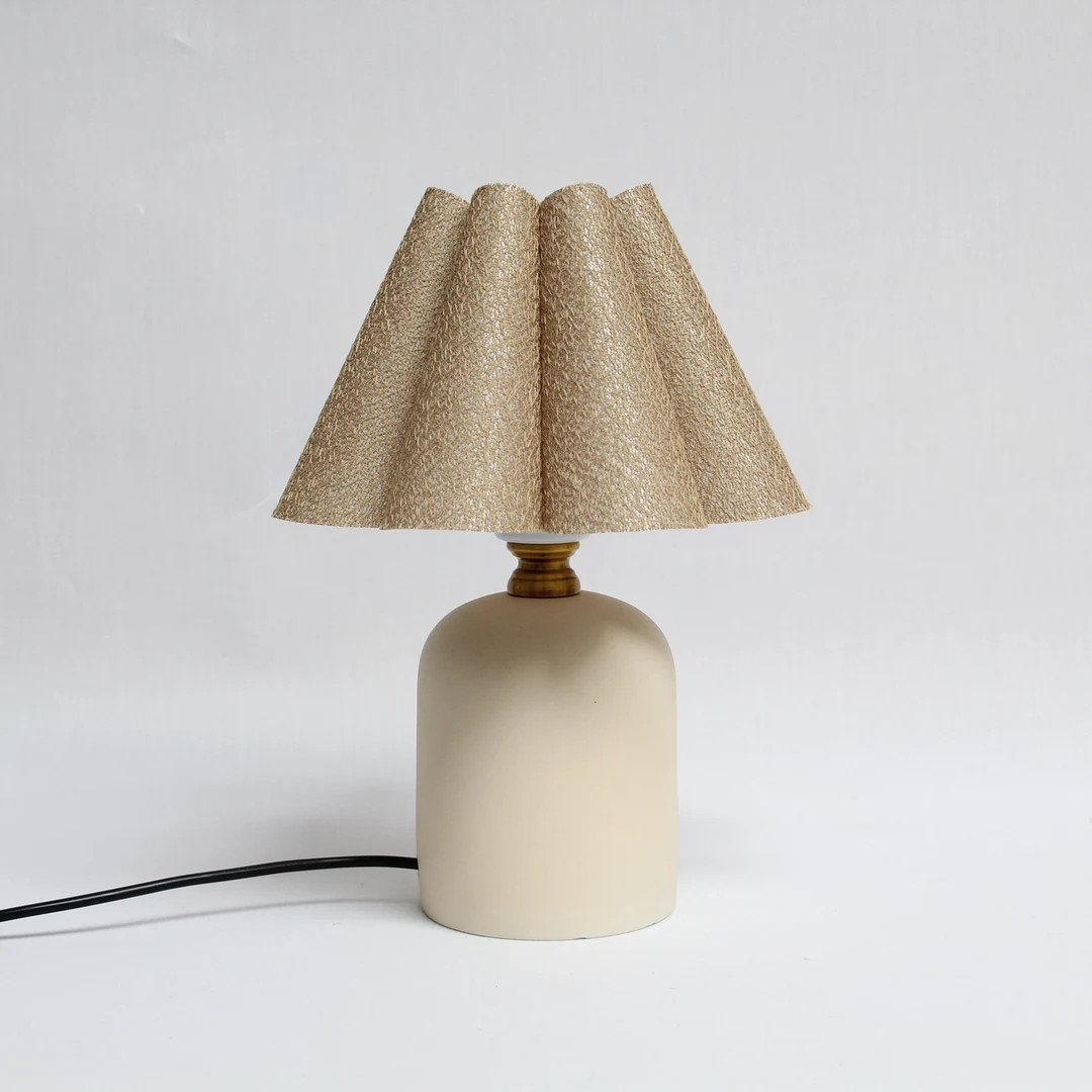 Duzy Handmade Brown Fabric and Ceramic Base Table Lamp for Home Decor-78, 110-240v/50-60hz, Using... | Etsy (US)