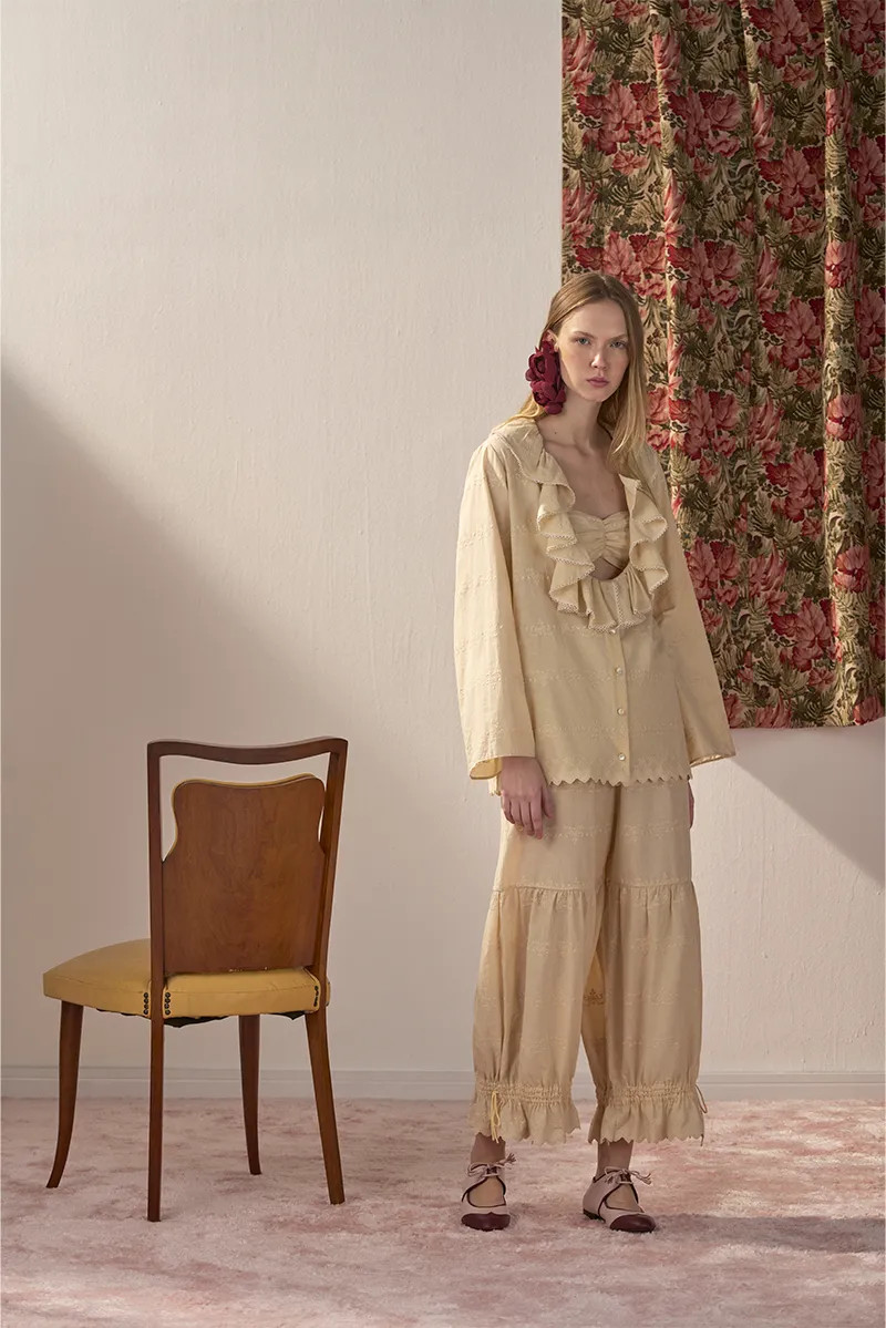 Camisa Babados Cotton Biju Paula Raia - OFF WHITE - Gallerist | Moda Autoral e Contemporânea | Gallerist (BR)