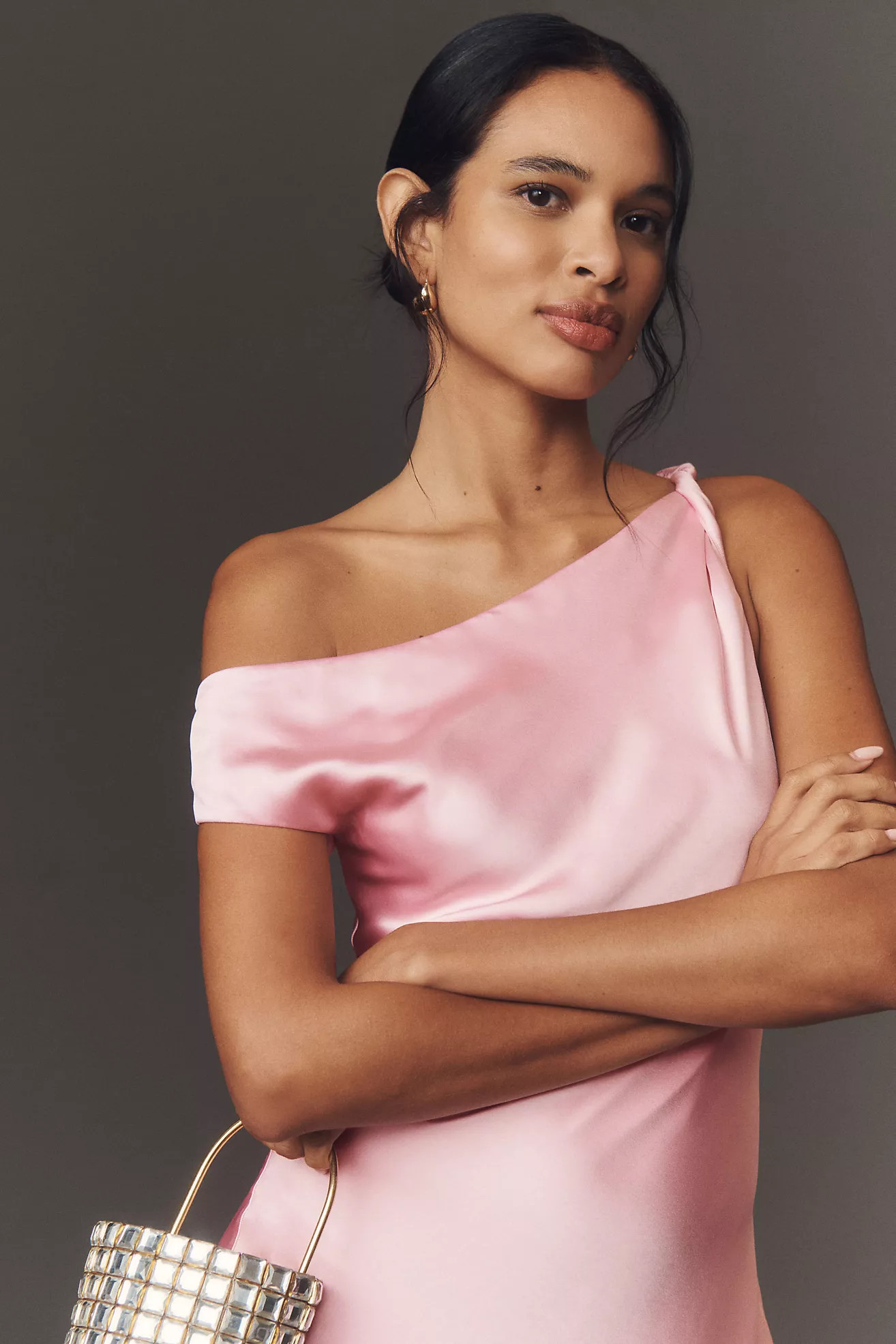 BHLDN Sienna Off-The-Shoulder High-Shine Satin Maxi Dress | Anthropologie (US)