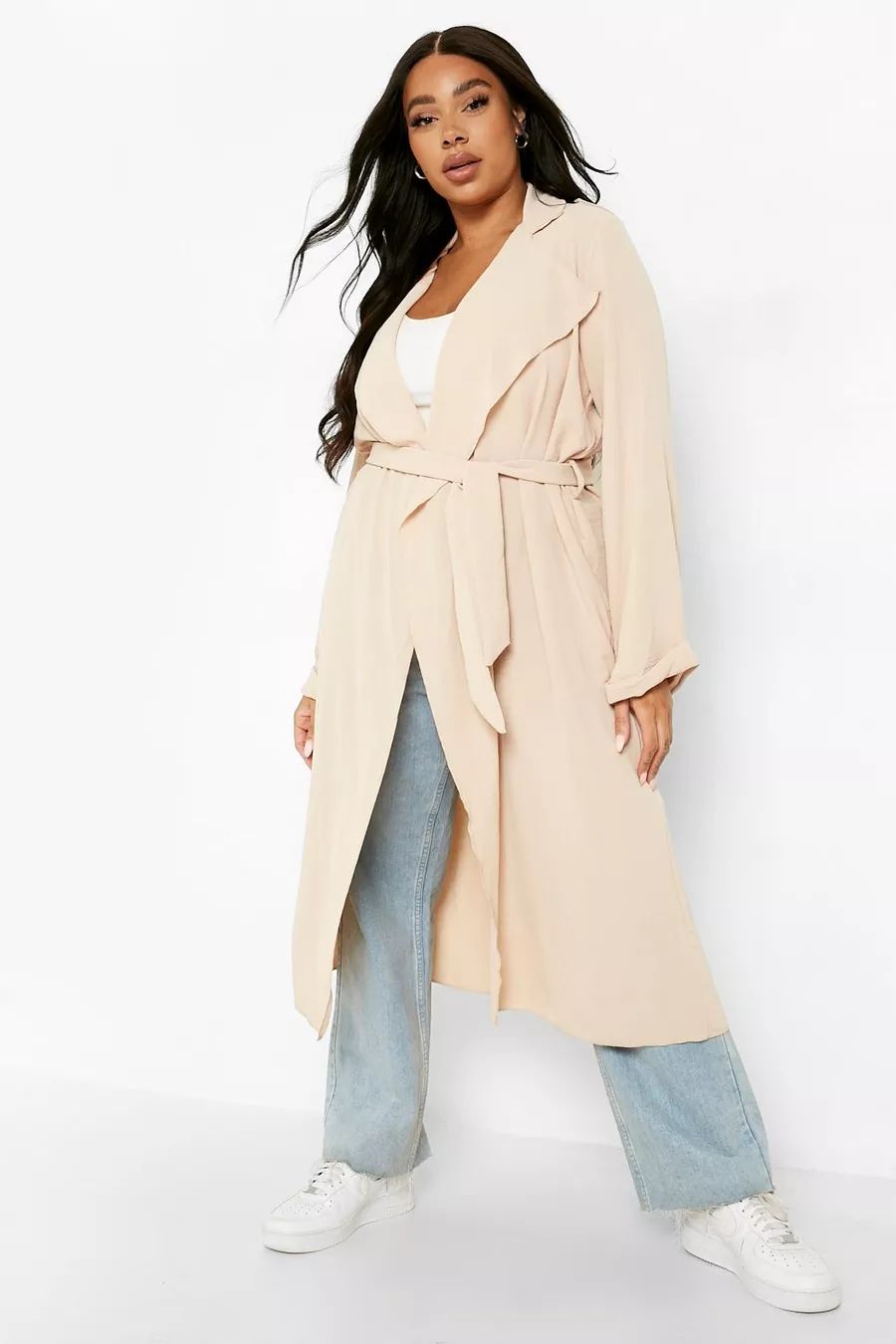 Plus Lightweight Waterfall Duster Jacket | Boohoo.com (US & CA)