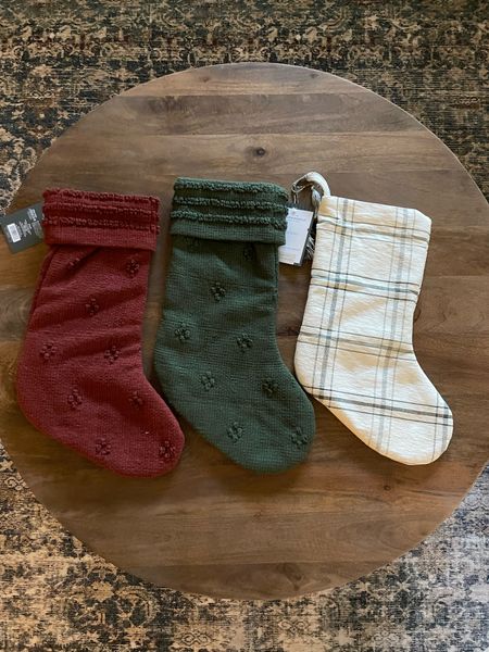 Studio Mcgee x Target stockings! The red and plaid are in stock for shipping! The green may be available at your store otherwise be sure to turn on notifications if it comes back!

#LTKSeasonal #LTKHoliday #LTKhome