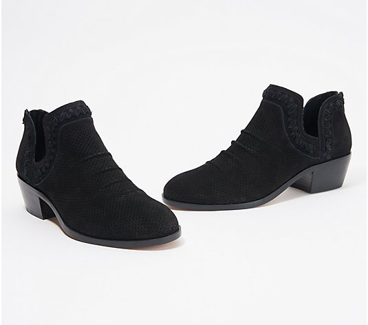 Vince Camuto Perforated Suede Ankle Booties - Palmina | QVC