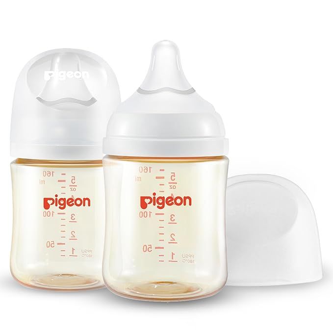 Pigeon PPSU Nursing Baby Bottle Wide Neck, Streamlined Body, Natural Feel, Easy to Clean, 5.4 Oz(... | Amazon (US)