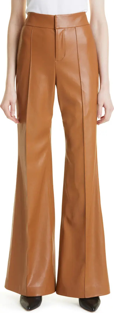 Alice + Olivia Dylan High Waist Faux Leather Wide Leg Pants | Nordstrom | Nordstrom