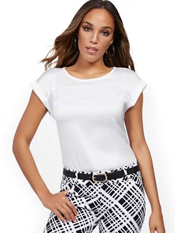 Contrast-Inset Top - 7th Avenue | New York & Company