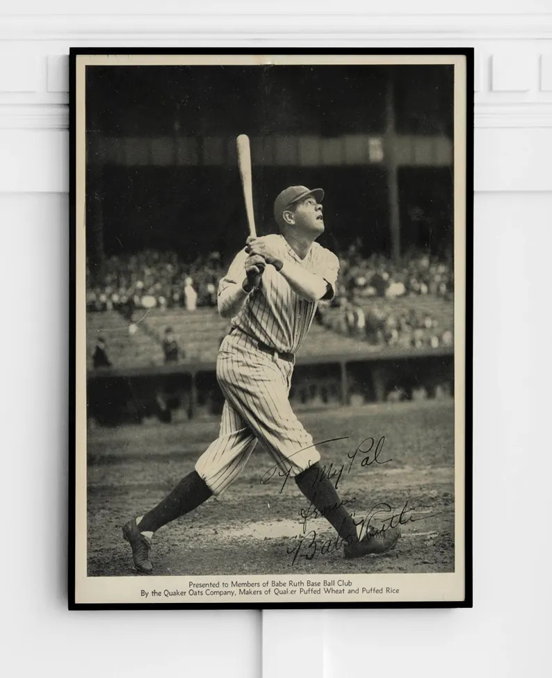 Babe Ruth 1934 Poster – Yankee Stadium Vintage Baseball Print - Etsy | Etsy (US)