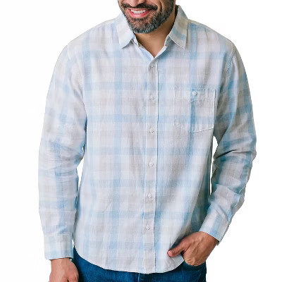 Hope & Henry Mens' Linen Long Sleeve Button Down Shirt | Target