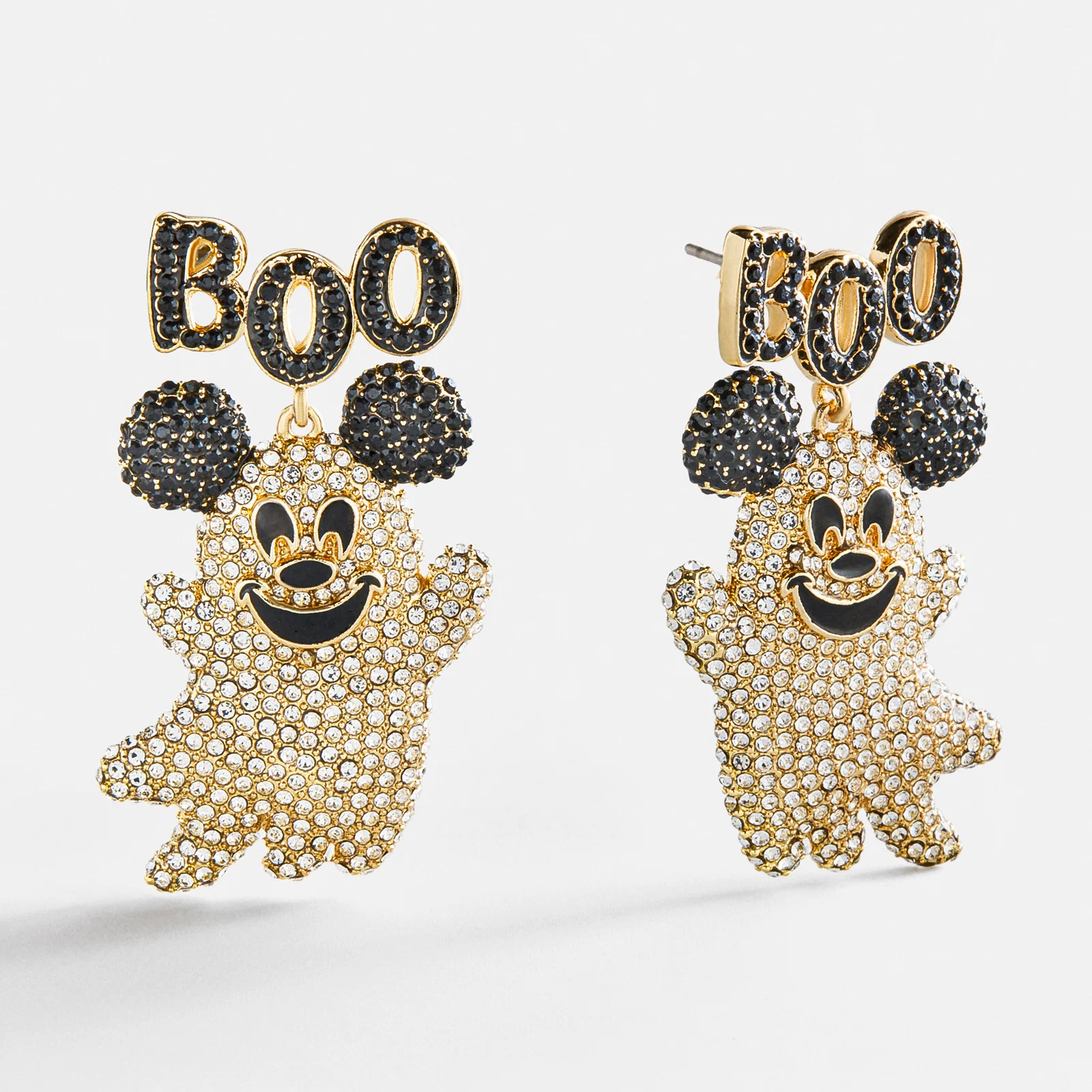 Disney Mickey Mouse \u201cBOO\u201d Ghost Statement Earrings - Clear | BaubleBar