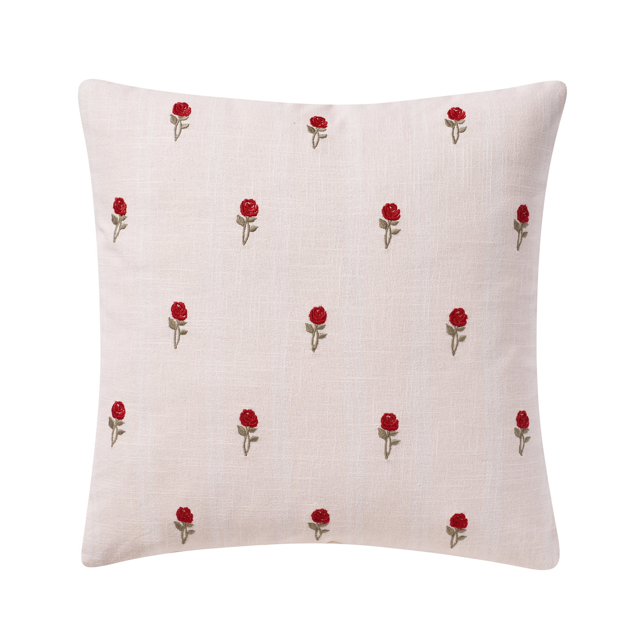 My Texas House 18" x 18" Pink Rose Cotton Decorative Pillow Cover | Walmart (US)