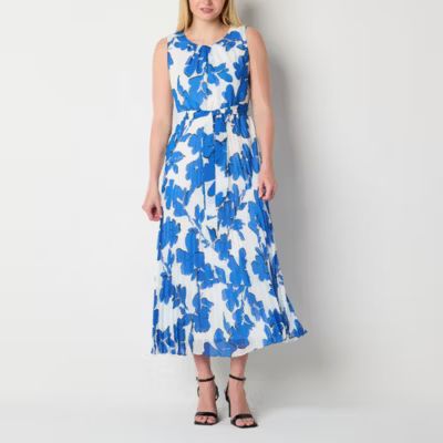 new!Studio 1 Sleeveless Floral Midi Fit + Flare Dress | JCPenney