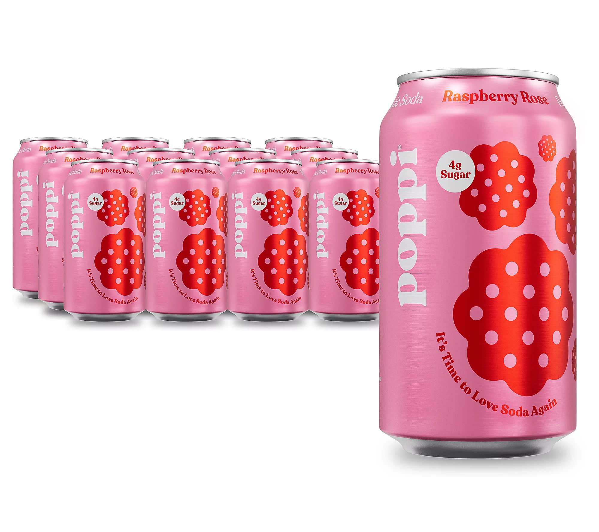 Poppi (12) 12-oz Cans Prebiotic Soda - Raspberr y Rose | QVC