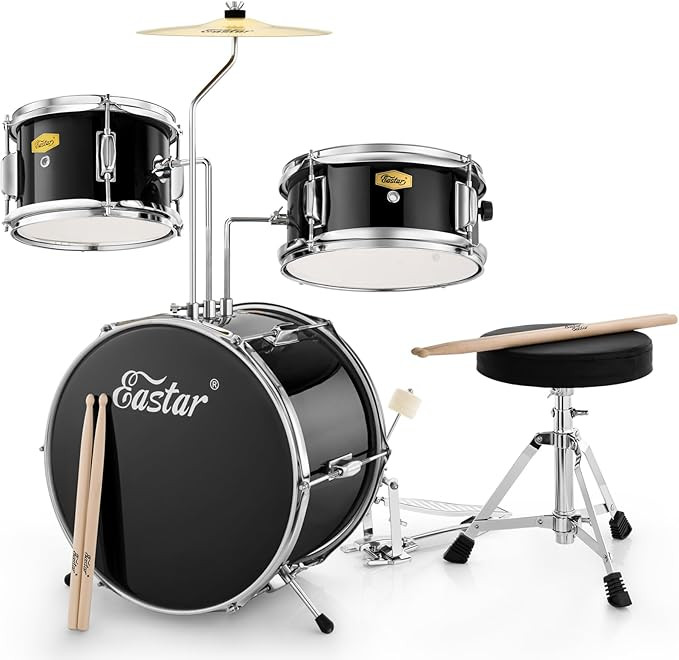 Eastar Drum Set 14'' for Kids Beginners,3 Piece with Bass Tom Snare Drum,Adjustable Throne, Cymba... | Amazon (US)
