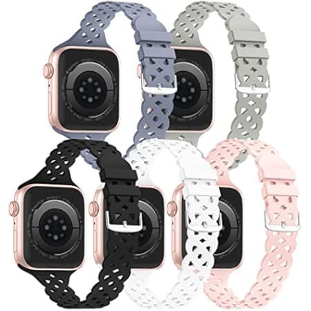 [Bandiction 4 Pack] Lace Silicone Bands Compatible with Apple Watch Band 38mm 40mm 42mm 44mm,Women S | Amazon (US)