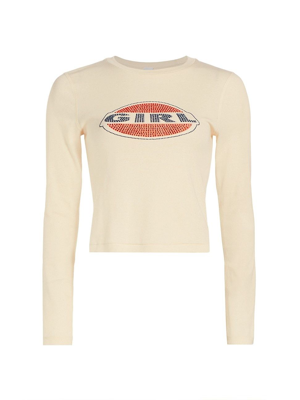 Women's Re/done & Pam 90s Baby Girl Sparkle Long-Sleeve T-Shirt - Beige - Size Small | Saks Fifth Avenue