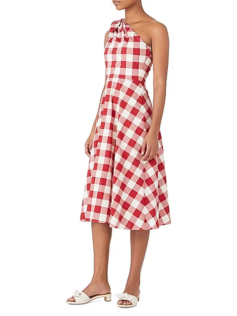 Gingham One-Shoulder Dress | Saks Fifth Avenue