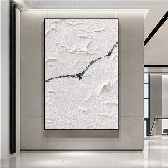 Large Minimalist Abstract Painting,3D Textured Painting, Large White Textured Wall Art, White 3D ... | Etsy (CAD)