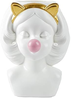 FUYU Blowing Bubbles Girl Flowerpot Dry Vase Home Decoration Ornaments Table Art Statue | Amazon (US)