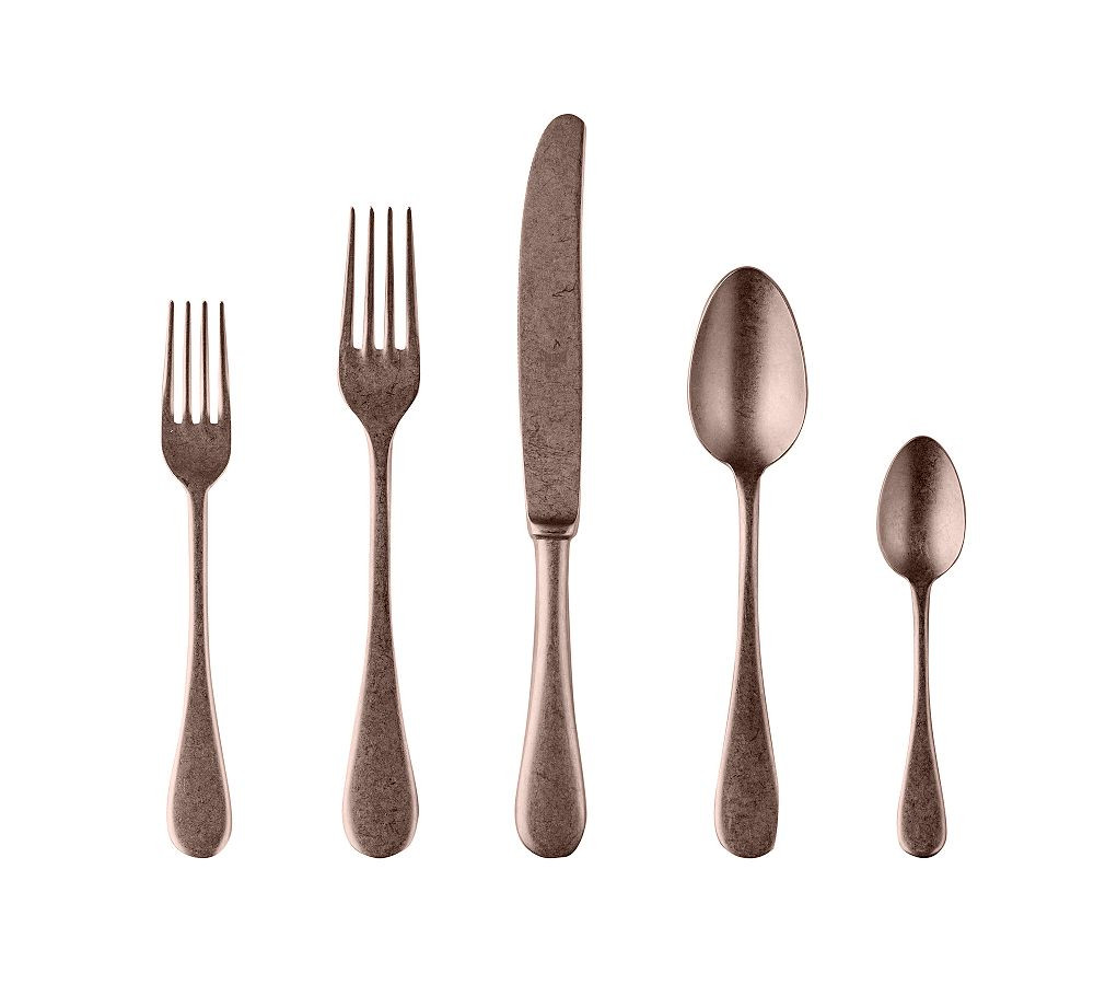 Vintage Italian 20-Piece Stainless Steel Flatware Set - Bronze | Pottery Barn (US)