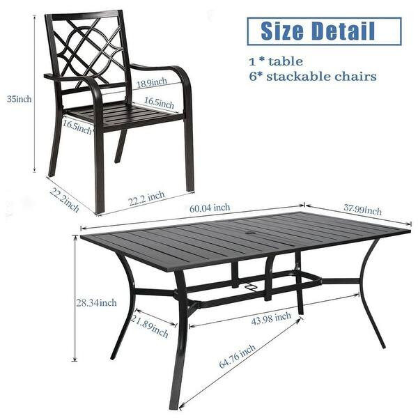 SUNCROWN 5/7-piece Metal Outdoor Patio Dining Set - Bed Bath & Beyond - 35458842 | Bed Bath & Beyond