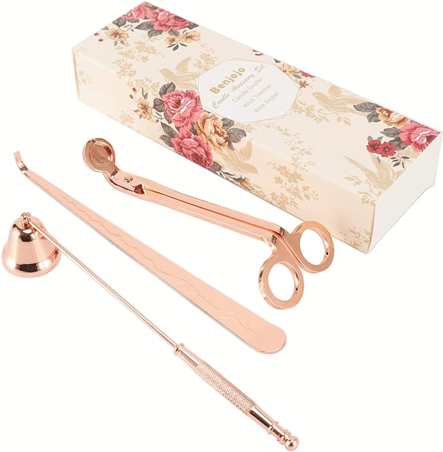Candle Wick Trimmer Set - Wick Trimmer, Candle Snuffer, Wick Dipper, 3 in 1 Candle Care Kit, Stai... | Amazon (US)