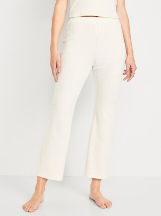 High-Waisted Ribbed Crop Flare Lounge Pants | Old Navy (US)
